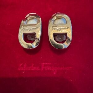 Ferragamo Goldtone Clip-On Earrings